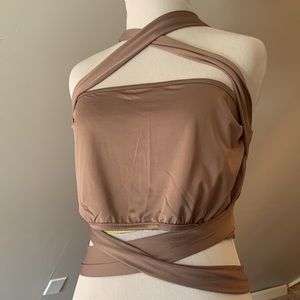 Tan wrap tube top